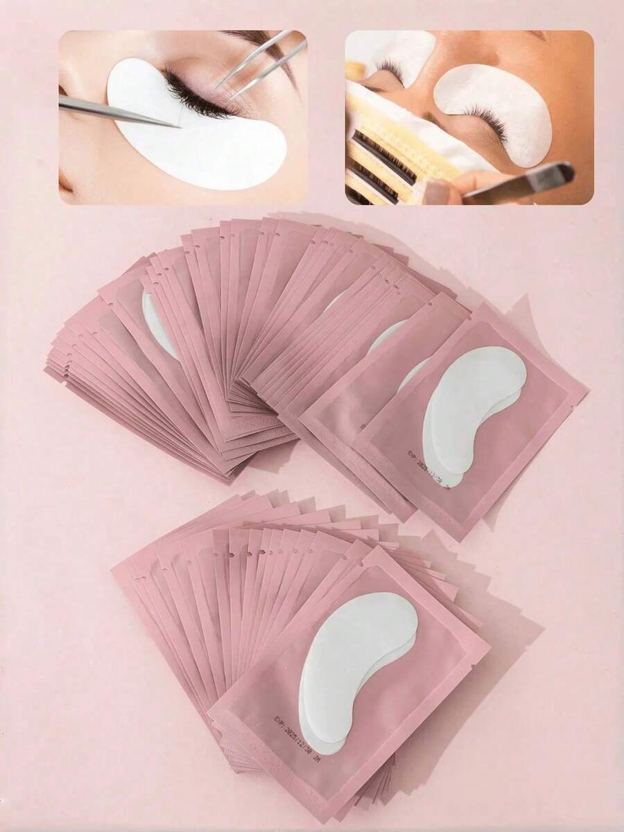 Eyelash Extension Gel Eye Pads, Lint-Free Eye Pads, For Eyelash Extension, Eyelash Extension Tools, Eyelash Extension Isolation Protection Tools - Pink - View 1