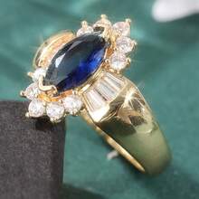 Luxury Elegant Floral Design Ring, Creative Handmade Women's Jewelry, Suitable For Travel And Vacation Wear - Gold - View 6