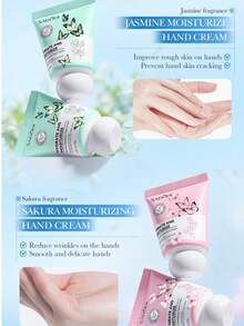 4pcs Hand Cream Set Moisturizing Hydrating Anti-Cracking Hand Care For Autumn And Winter - Floral - View 6