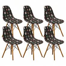 1/2/4/6pcs Christmas Print Shell Chair Covers, Removable And Washable, Suitable For Home, Hotel, Banquet - Multicolor - View 28