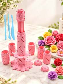 Modular Clay Bloom Maker,With Clay Tools,DIY Clay Flower Maker Kit,Flower Tower Clay Extruder Mold Set,Plastic Mold,DIY Bouquet Making,Handmade Flower Craft,Suitable For Modeling Dough,Clay,Gifts For Craft Enthusiasts,Christmas Gifts,Party Favors - Multicolor - View 9