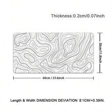 Black And White Mouse Pad, Large Topographic Map Gaming Mouse Pad - Extended Contour Mouse Pad, Laptop Keyboard Pad, With Non-Slip Rubber Base, Stitched Soft Fabric Surface Mouse Pad, Suitable For Home Office - View 3