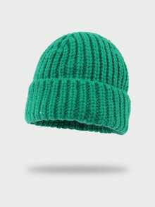 3pcs Ribbed Knit Beanie Hat Set, Minimalist Solid Color Loose Fit Warm Ear Protection Hats For Men & Women, Autumn/Winter - 3pcs - View 58