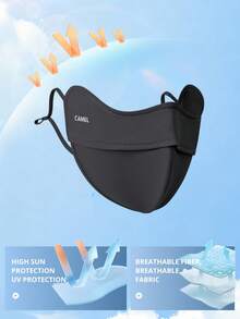 CAMEL CROWN Sun Protection Face Mask, Skin-Friendly Comfortable Cool, Suitable For Spring, Autumn And Summer - Phantom Black - View 6