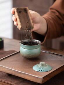 WEN ZHE Mini Portable Embossed Ceramic Kung Fu Tea Cup 80ml Single Person Travel Tea Set With Storage Bag - Pink - View 5