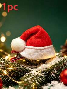 1pc Velvet Bow Santa Claus & Reindeer Hair Clip Spring Clip, Suitable For Christmas Holiday And Daily Wear - Multicolor - View 11