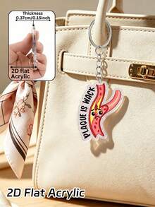 2D Flat Acrylic Pendant With Rose Floral Pattern, Keychain With Artery Pattern. Fashionable Bag Charm, Cardiologist Gift, Nurse Medical Student Gift, Car Keychain, Birthday Gift, Holiday Party Gift, Medical Student Graduation Souvenir, First Aid Training Completion Gift - Multicolor - View 9