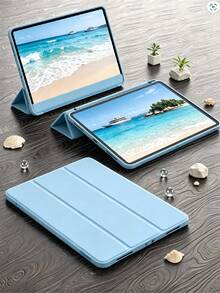 TIANYIMING 1pc Tablet Protective Case Soft Anti-Drop/Fashion Minimalist Lightweight, Ultra-Thin/Smart Stand/Auto Wake Up Tablet Shell Suitable For IPad 5th/6th/7th/8th/9th/10th/11th(A16), Pro 11/Pro12.9/Pro13, Air 1/2/3/4/5/6/11/13 / GalaxyTab Series Models / MatePad Series Models / HonorPad Series Models / XiaomiPad Series Models / RedmiPad Series Models / LenovoTab Series Models / XiaoxinTab Series Models / IdeaTab Series Models - Baby Blue - View 6