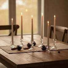 Christmas 6-Pack/12-Pack Flameless LED Taper Candles - Remote Control, Flickering 3D Simulation Candle Light, Plastic Battery Operated Countertop Decor - Adjustable Lighting - Taper Candle - View 3