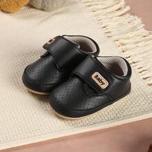 Fashionable Minimalist Casual Hook And Loop Design Sports Shoes Soft Sole Anti-Slip Kids Shoes - Black - View 6