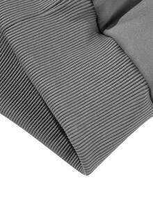 American Men Grey Hoodie And Straight Pants Set, Solid Loose Daily 2 Pieces Outfit - Dark Grey - View 4