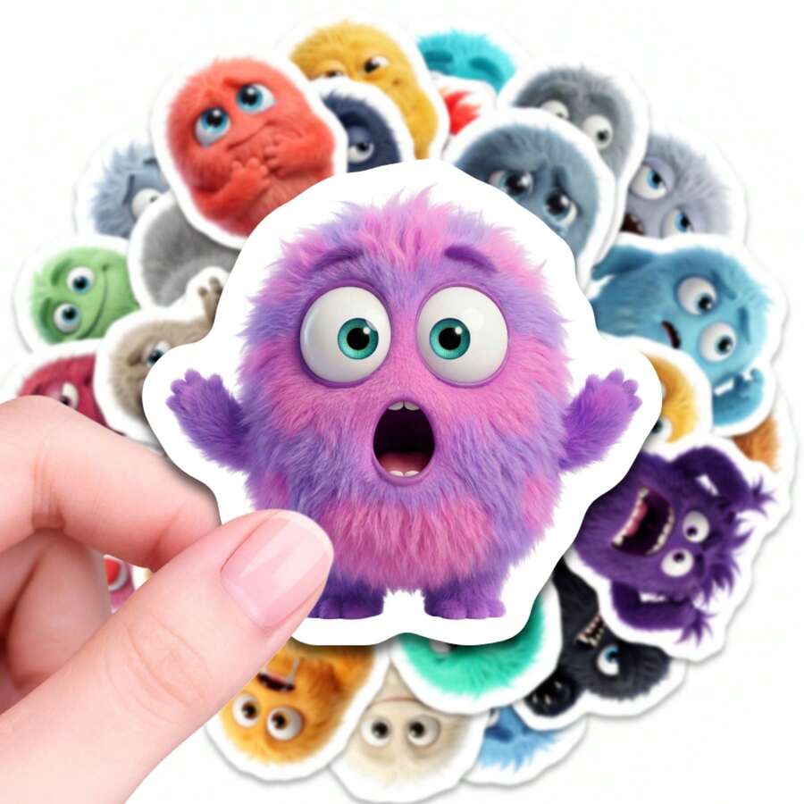 somoving Colorful Emotion Monster Cartoon Stickers Pack Cartoon Cute ...