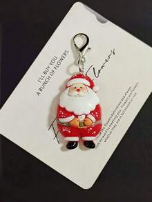 1PC Santa Claus Lobster Clasp, Student Bag Accessory, Best Friend Gift Pendant, Christmas Keychain, Christmas Gift. - Multicolor - View 7