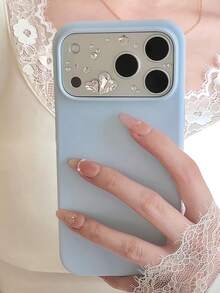 Luxury Diamond 3D Heart Love Camera Protector Full Cover Clear HD Lens Film Shockproof Anti Scratch Compatible With IPhone 18 Pro Max 17 Pro Max 17 Pro Soft Clear Cover - Transparent Silver Heart - View 6