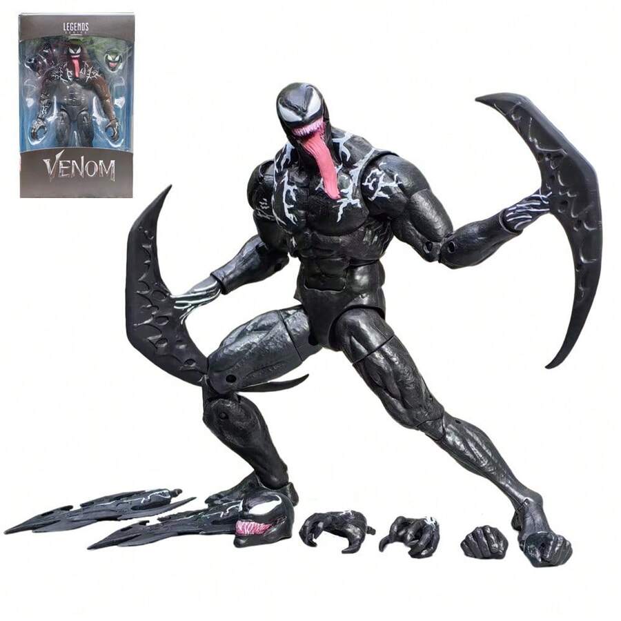 Hasbro 1pc Venom 2 Massacre Movie Action Figure, Movable Joint Model, Marvel Superhero Peripheral Doll, Desktop Decoration, Suitable For Birthday Gift, Halloween Gift, Christmas Gift, Party Gift - One Size - View 1