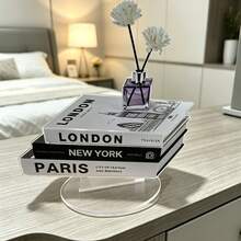 1 Set Of 2D 3 Books, Large, Medium, Small 3 Sizes Decorative Books, Acrylic Faux Books, Stackable Fake Books, Desktop Fashion Decor, Home Room Aesthetic Decorative Ornament - 3pcs - View 3