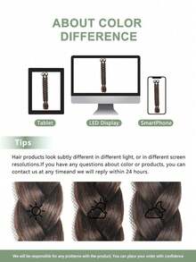 2pcs 16/24 Inch Black/Brown/Multi-Color Fashion Synthetic Braided Hair Extensions, Heat-Resistant Weave Hair, Suitable For Women's Daily, Holiday, Party, Music Festival, Carnival, New Year Gift Use - Dark Brown - View 7