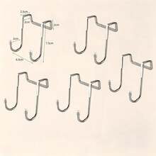 1/3/5pcs Multi-Function Stainless Steel S-Shaped Double Hooks, Removable No-Drill No-Adhesive Design, Kitchen Cabinet Bathroom Towel Coat Storage Rack - Multicolor - View 21