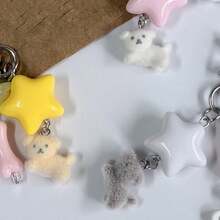 Ins Sweet Girl Style Five-Pointed Star Resin Pendant, Cute Puppy Bone Wing Keychain, Dopamine Style Bag Decoration Accessory - Puppy Style - View 9