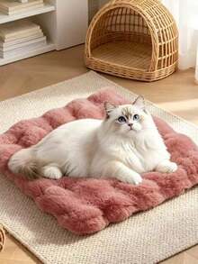 1pc Soft Plush Pet Bed Mat, Warm & Durable Sleep Pad For Autumn/Winter, Reusable Comfortable Sleeping Blanket, Cute Single Floor Mat, Suitable For Small, Medium, Large Dogs & Cats, Indoor Pet Sleeping Supplies - Multicolor - View 18