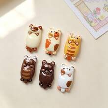 10/20/30pcs Cute Long Cat Resin Charms, Cream Glue DIY Phone Case Hair Accessories Handmade Materials - Random Mix - Mixed Cat - View 1