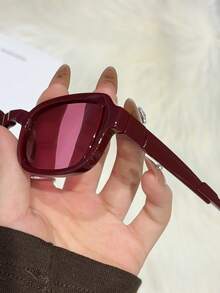 1/4 Pair Women's Fashion Glasses, Geometric Pattern Frame, Retro Style, Suitable For Vacation, Party, Daily Wear, Fits All Face Shapes. - Multicolor - View 4