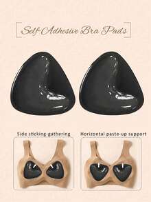 1 Pair Double-Sided Adhesive Triangle Push-Up Breast Pads, Suitable For Strapless Bras, Bikinis, Swimsuits, Sports Bras, Invisible Support - Multicolor - View 18