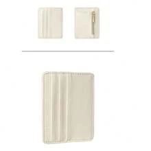 Microfiber Leather Contrast Color Card Holder Wallet, Slim Zipper Pocket ID Card Sleeve, Daily Portable Card Holder, Coin Purse - Multicolor - View 17