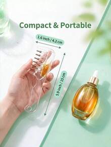 Pink/Transparent Roller Ball Scalp Oil Applicator Comb, Scalp Oil Dispensing Hairbrush, For Home, Travel, Salon And Daily Use. Essential Oil Hair Care Comb. Comb + Dropper, Scalp Massage Comb, 6 Roller Balls, Reusable Refillable. - Multicolor - View 11