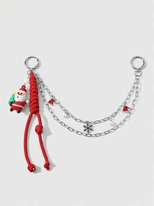 1 móc khóa treo túi hình găng tay bông tuyết chuỗi Noel, ông già Noel và cây thông Noel, series Giáng sinh - Nhiều màu - Xem 9