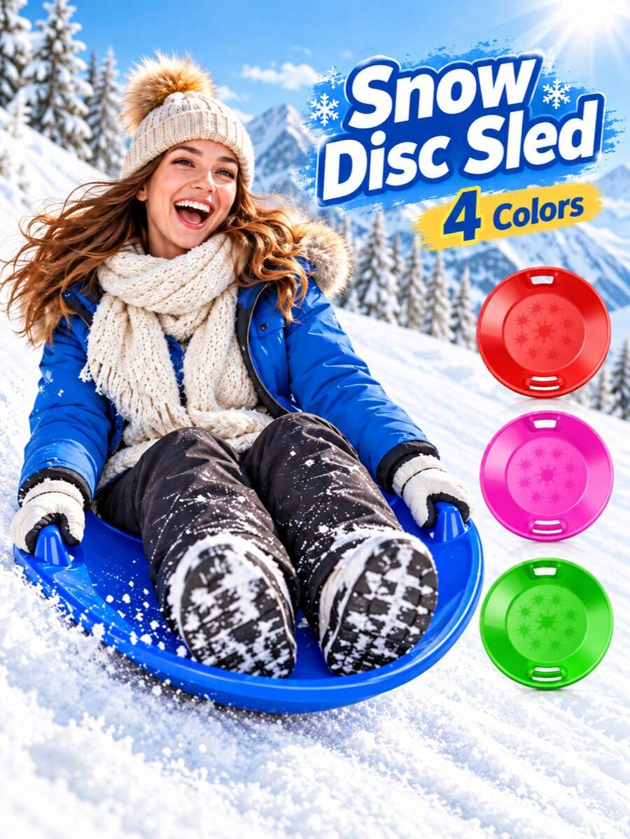 1pc Foldable Thickened Ski Sled, Snow Sled, Snow Tube, Snowboard - Multicolor - View 1
