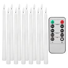 Christmas 6-Pack/12-Pack Flameless LED Taper Candles - Remote Control, Flickering 3D Simulation Candle Light, Plastic Battery Operated Countertop Decor - Adjustable Lighting - Taper Candle - View 12