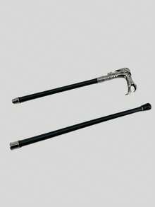 1pc Vintage Dual-Tone Skeleton Walking Cane - Punk Style Metal Cane, All-Metal Gentleman's Cane Suitable For Cosplay And Stage Performance, Applicable For Parties And Events Halloween Accessories - Multicolor - View 12