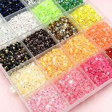 Glintmos 56 Colors Rhinestone Set Resin Jelly Rhinestones, For DIY Diamond Painting, Colorful Flat Back Gemstone Decoration, DIY Handmade, Clothing, Shoes, Fabric Decoration Crystals - A - View 4
