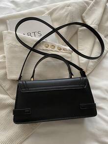 New Fashion Premium Versatile Solid Color Women's Handbag Shoulder Crossbody Bag - Black - View 7