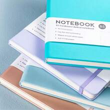 1 A5 Hardcover Dot Grid Notebook, 192 Pages Dotted Bullet Journal, Portable Notebook With Elastic Band And Pen Holder, For Writing, Planning, Journaling, School, Office, And Study - A5 - View 5