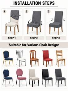 Christmas Stretch Dining Chair Covers, Cute Reindeer Christmas Tree Snowflake Holly Print Elastic Full Chair Slipcovers, Festive Chair Protectors For Kitchen Dining Room Xmas Holiday Party Home Decor - J - View 7
