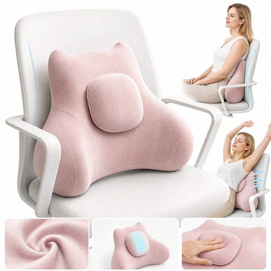 Ergonomic Back Cushion, Relieves Sciatica And Back Pain, Office Chair Hip And Back Support Pillow, Multi-Functional Back Pillow, Suitable For Bed, Sofa, Reading, Travel, Bedroom, Perfect Choice For Home Decor, Birthday, Family And Friends Gifts - Ergonomic Back Support Cushion - View 1