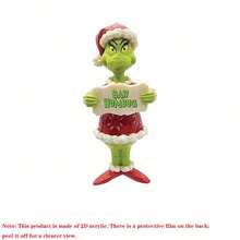 The Grinch 5件組壓克力聖誕吊飾，聖誕樹裝飾品，節日派對裝飾 - 查看 8