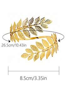 6pcs Beach Vacation Set, Leaf Snake Geometric Arm Cuff Bracelet, Metal Musical Note Armlet, Party Daily Wear - 6PCAT035 - View 2
