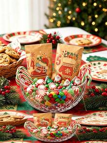 24+2 Kraft Paper Gift Envelopes With Santa Claus & Reindeer Pattern, 2 Sticker Sheets, 24-Day Advent Countdown Party Favors For Christmas Party - Countdown Kraft Paper - View 8