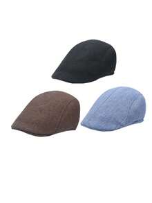 1/2 buah Baret Unisex Warna Polos yang Dapat Diatur, Topi Kasual Luar Ruangan Modis, Cocok untuk Musim Gugur/Dingin, Jalanan, Bisnis, Pesta - MultiWarna - View 11