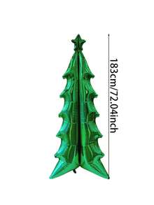 1 quả bóng bay foil cây thông Noel màu xanh lá laser dáng đứng, phù hợp trang trí tiệc Giáng sinh, setup tiệc theo chủ đề, decor không khí Noel, trưng bày lối vào ngoài trời cho cửa hàng, đạo cụ chụp ảnh Giáng sinh - Cây thông Noel màu xanh laser - Xem 5