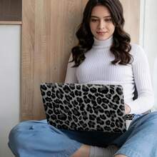 Grey Leopard Print Laptop Skin Sticker Set 3pcs Matte Texture Waterproof Scratch-Resistant Removable No Residue Laptop Decal - View 6