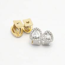 Hot-Selling 2pcs Hollow Spliced Water Drop Rectangular Rhinestone Hip Hop Grillz Halloween Rap Costume Accessory - Multicolor - View 7