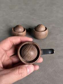 Original Handmade Car Small Egg Diffuser Wood, Natural Black Walnut-Colored Car Diffuser, Dedicated Diffuser For Car Air Vent, Car Interior Perfume Essential Oil Diffusion Wood, No Scent Included, Without Battery - Regular Model - View 5