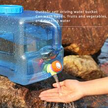 1pc Portable PC Water Tank With Faucet, Outdoor Camping Drinking Water Storage, Blue Water Storage Bucket, 2.99-24.98 L Container - Blue - View 6