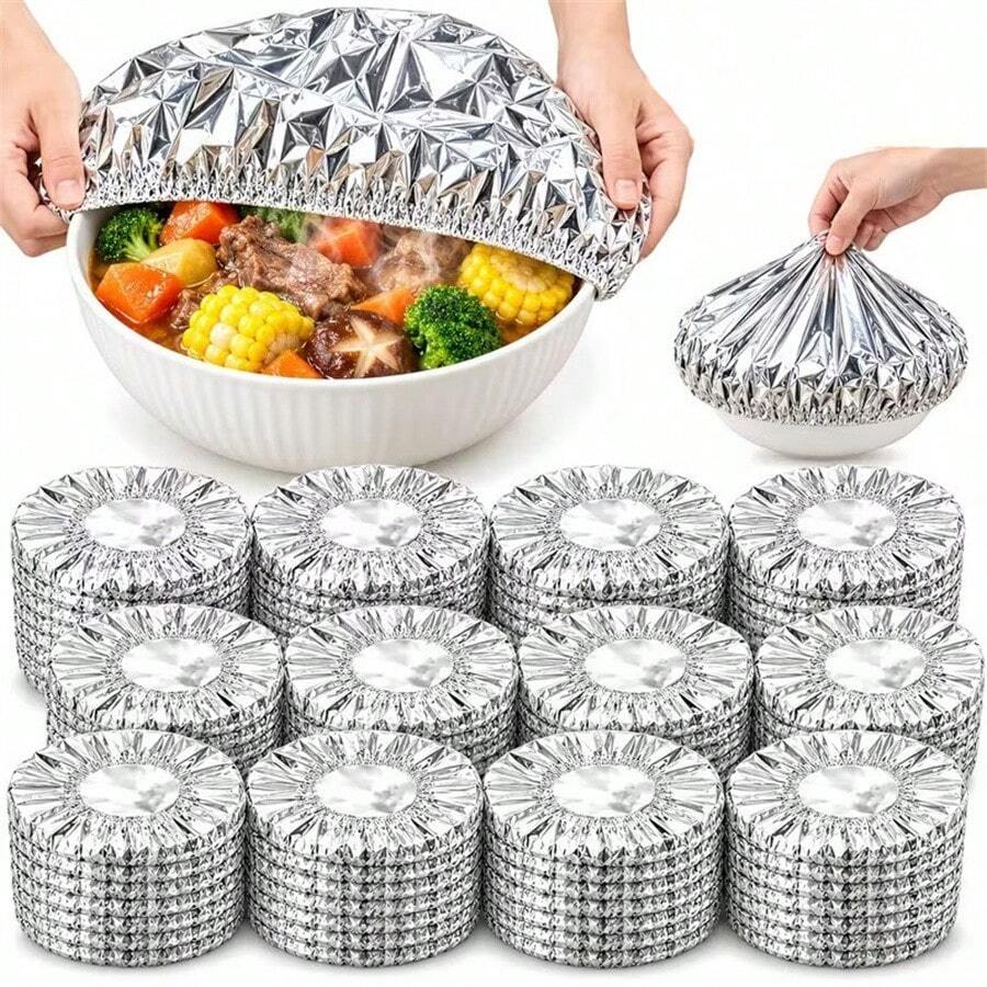 Aluminum Foil Insulation Covers For Kitchen & Dining Table - Reusable, Heat Retention For Picnics, Camping & Home Use, Camping Food Warmer Cover|Foodsafe Cover|Reusable Food Covers Cling Film Fridge Organizers Storage