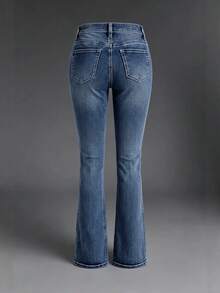 New Women's Casual Button Pocket Jeans - High Quality Straight Leg Jeans, Suitable For Daily Wear - Best Selling Women's Jeans Spring Fall - Dark Blue - View 5