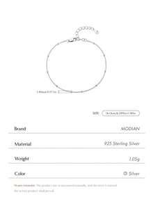 MODIAN 925 Sterling Silver Satellite Bead Bracelet For Women Dainty Thin Ball Chain Adjustable Stackable Fine Jewelry Gift - Silver - View 7
